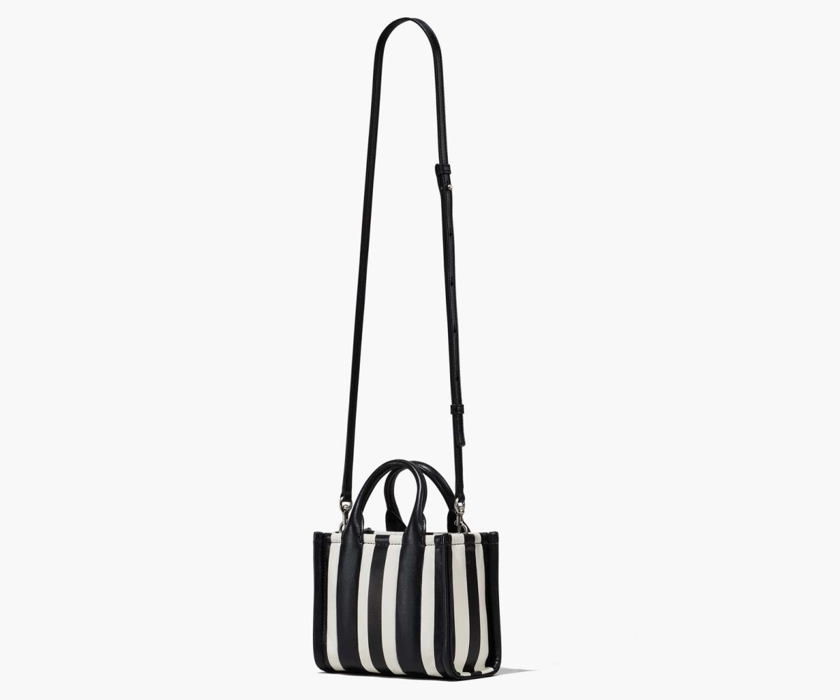 Marc Jacobs A Rayas Micro Tote Bag Negras Blancas | 1347602-SM