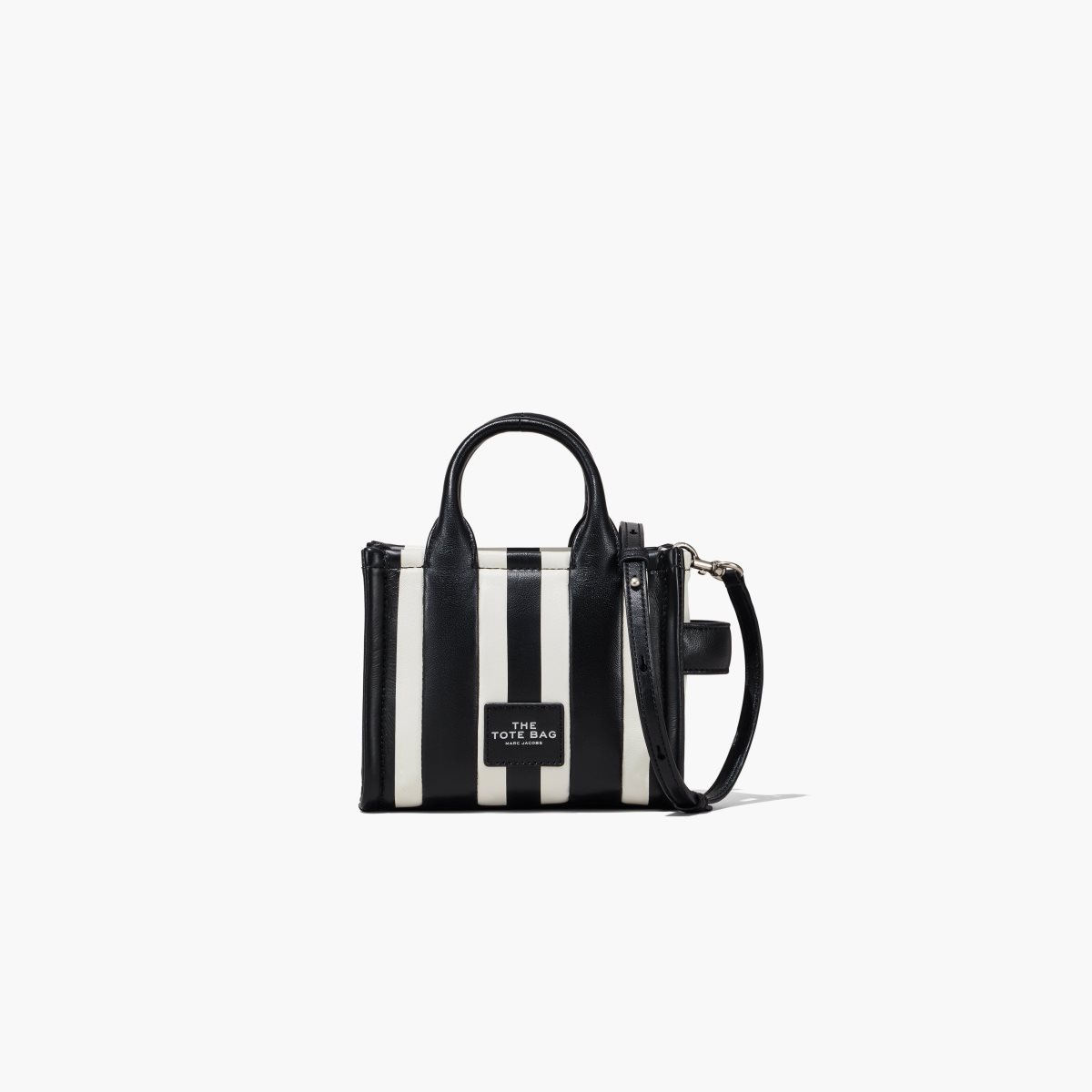 Marc Jacobs A Rayas Micro Tote Bag Negras Blancas | 1347602-SM