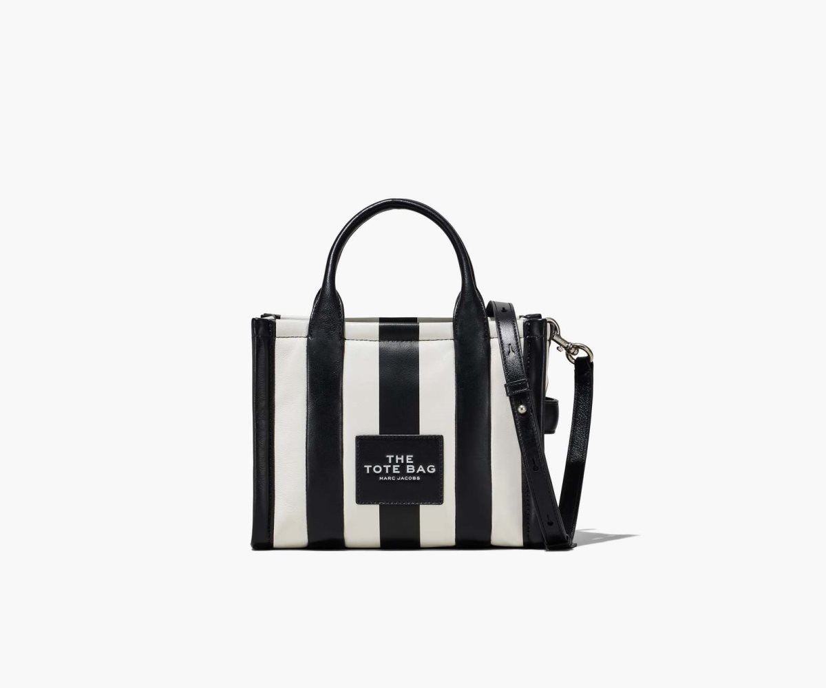 Marc Jacobs A Rayas Mini Tote Bag Negras Blancas | 2165073-LS