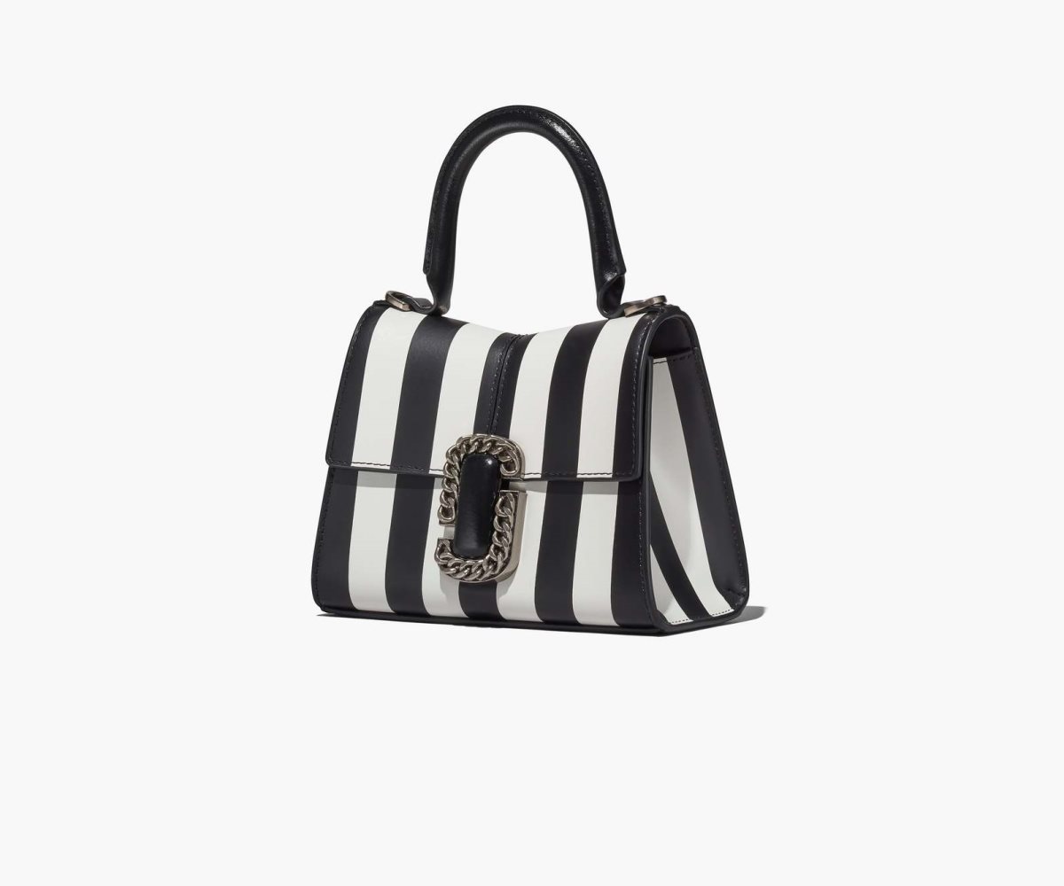 Marc Jacobs A Rayas St. Marc Mini Top Handle Negras Blancas | 9821637-UJ