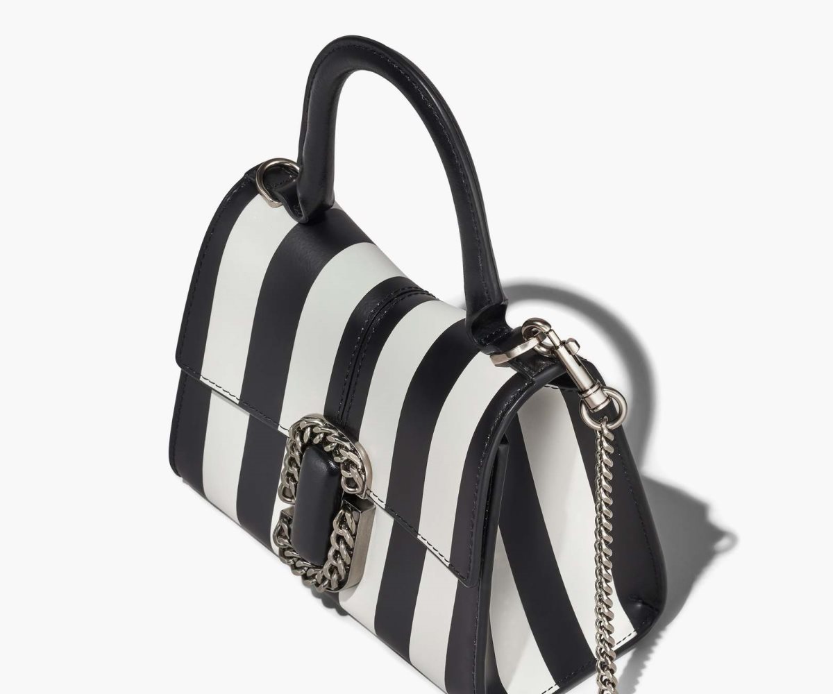 Marc Jacobs A Rayas St. Marc Mini Top Handle Negras Blancas | 9821637-UJ