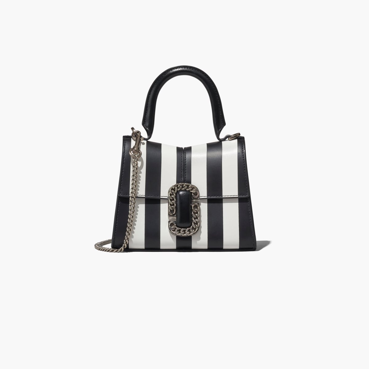 Marc Jacobs A Rayas St. Marc Mini Top Handle Negras Blancas | 9821637-UJ