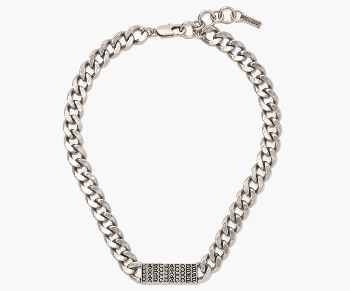 Marc Jacobs Barcode Monogram ID Chain Necklace Plateadas | 6873415-JL