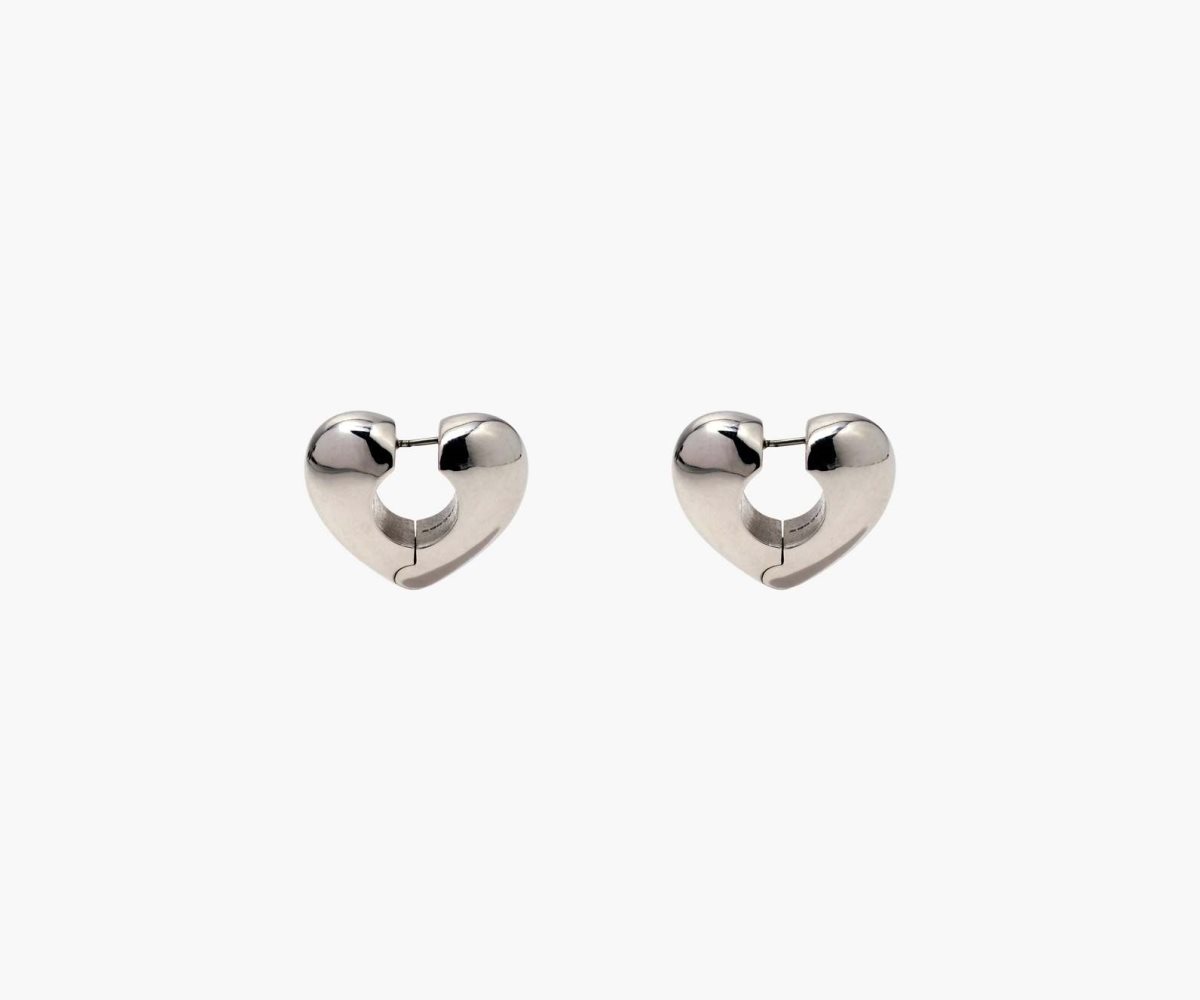 Marc Jacobs Charmed Bubble Heart Hoops Plateadas | 2709586-IH