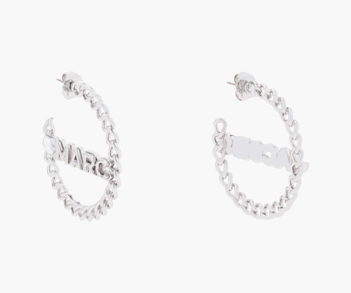 Marc Jacobs Charmed Chain Hoops Plateadas | 0416352-RL