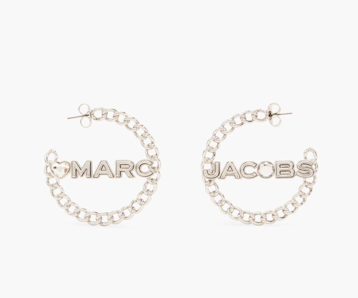 Marc Jacobs Charmed Chain Hoops Plateadas | 0416352-RL