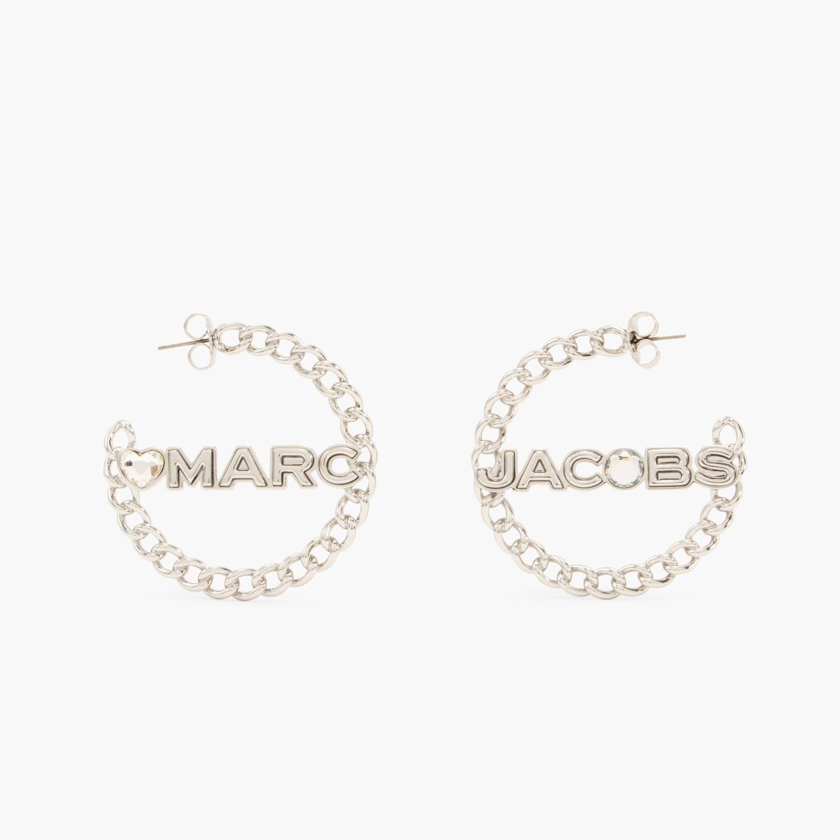 Marc Jacobs Charmed Chain Hoops Plateadas | 0416352-RL