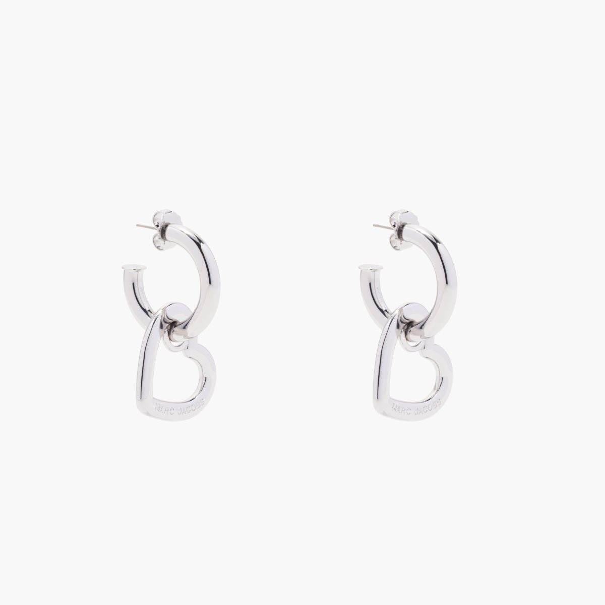 Marc Jacobs Charmed Double Heart Hoops Plateadas | 1984735-GS