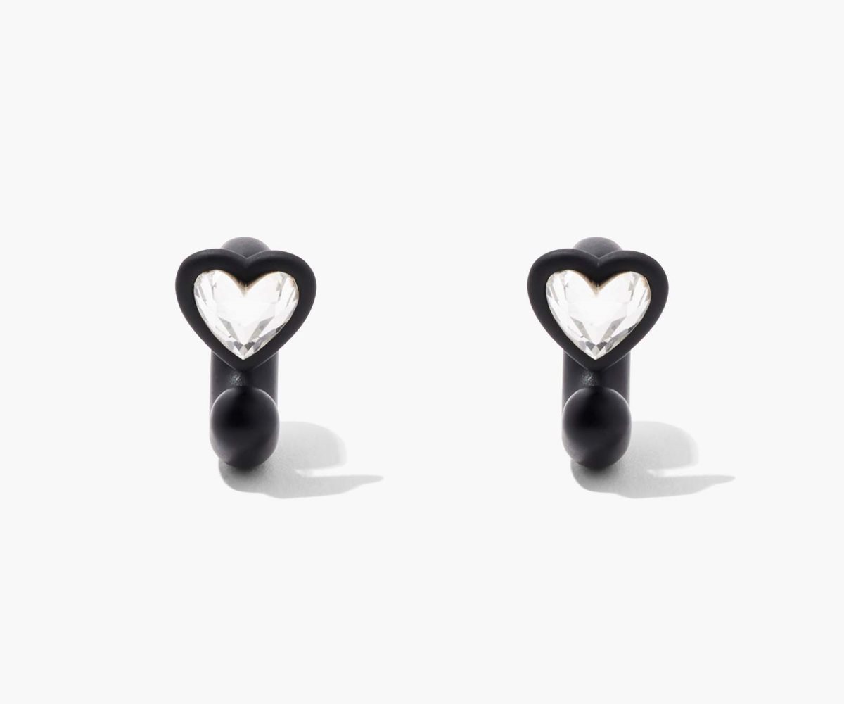 Marc Jacobs Charmed Heart Hoops DTM Negras Multicolor | 1263405-LN