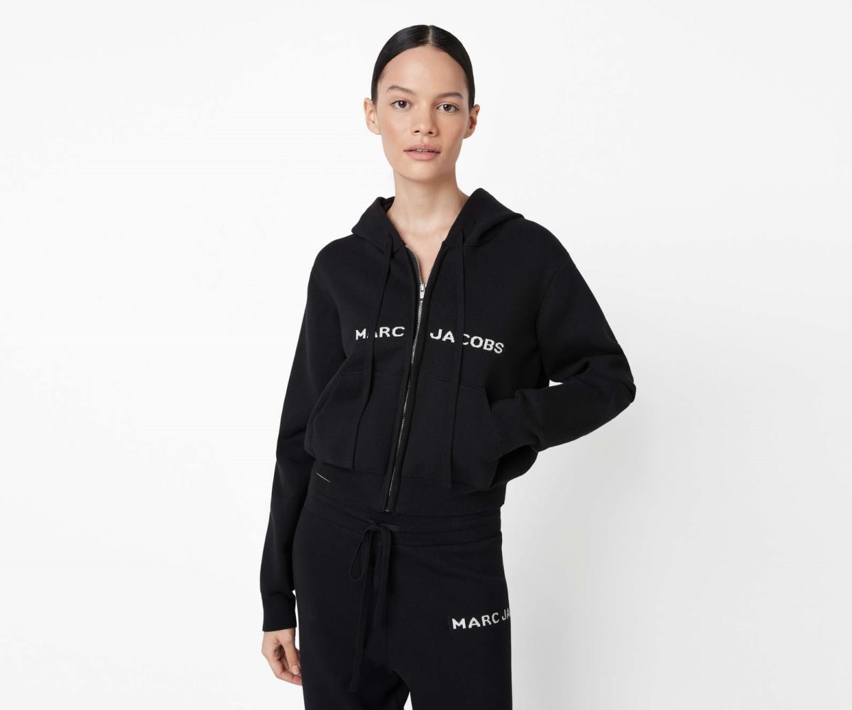 Marc Jacobs Cropped Zip Hoodie Negras | 1623748-JN