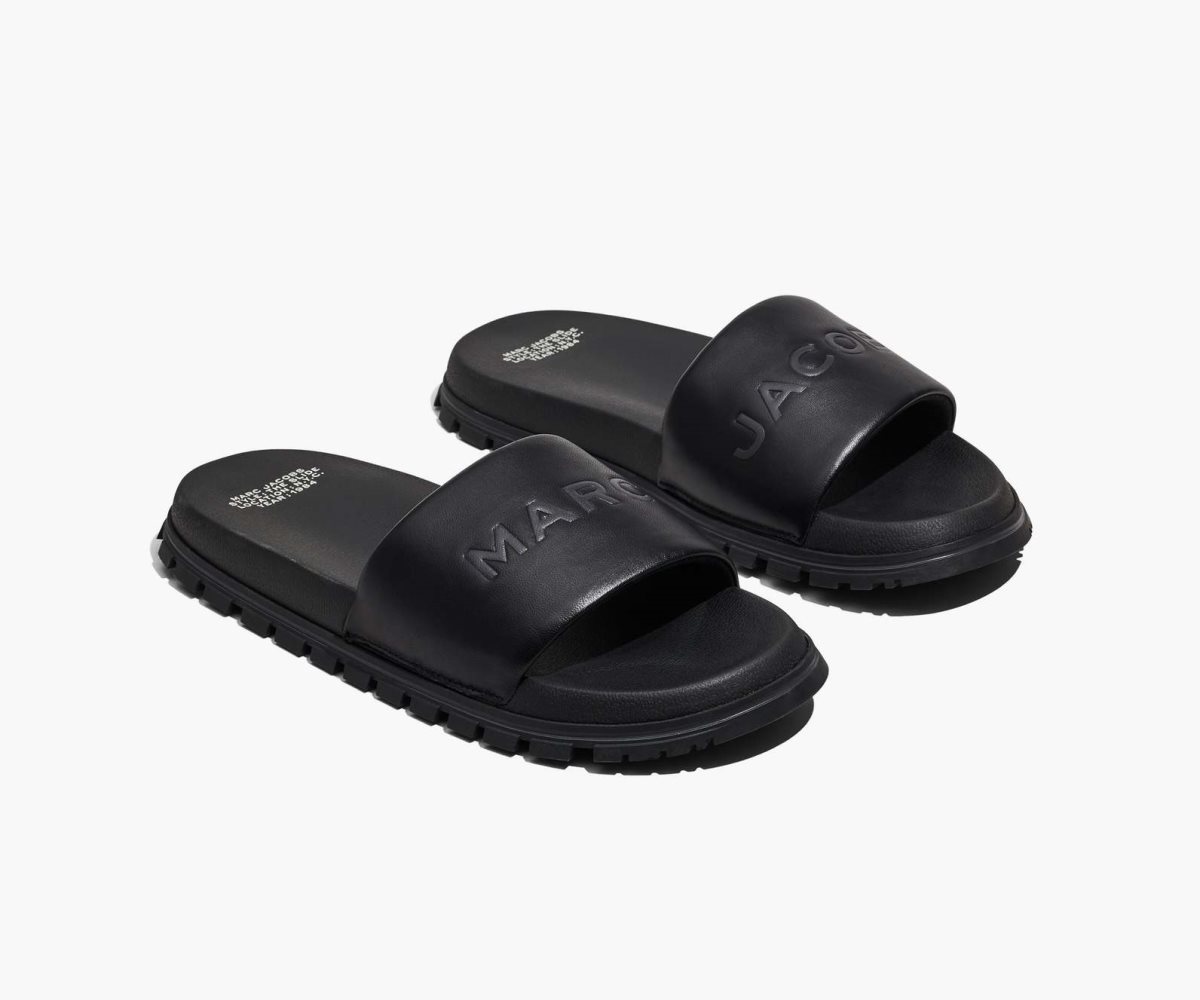 Marc Jacobs Cuero Chanclas Negras | 6513792-SH