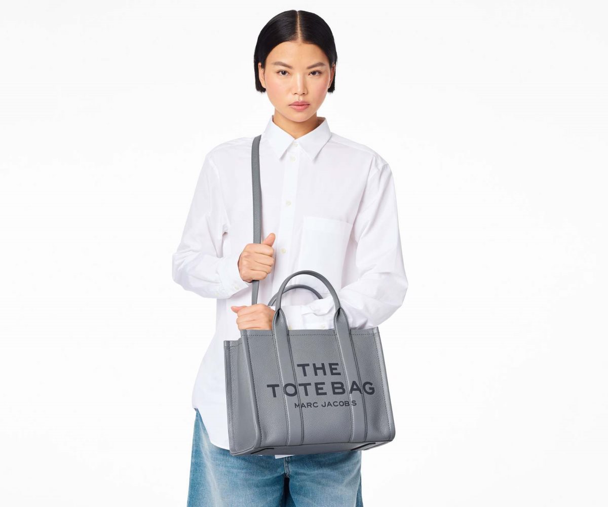 Marc Jacobs Cuero Medium Tote Bag Gris | 3819540-OS