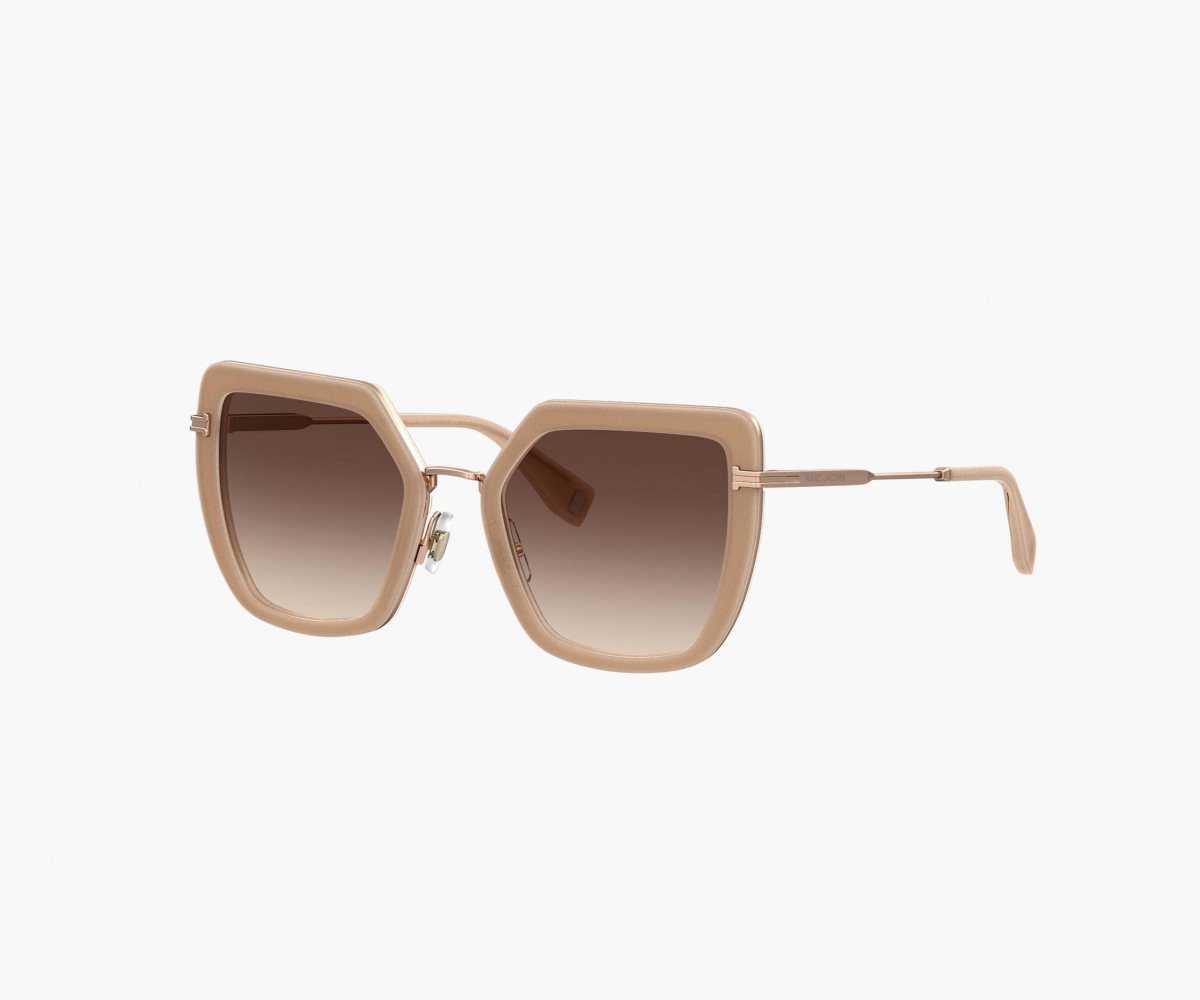 Marc Jacobs Icon Oversized Butterfly Sunglasses Beige Doradas | 8073956-MD