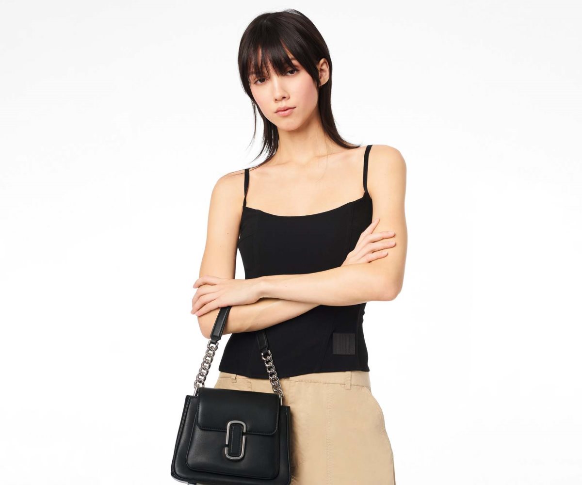 Marc Jacobs J Marc Chain Mini Satchel Negras Plateadas | 7342985-YT