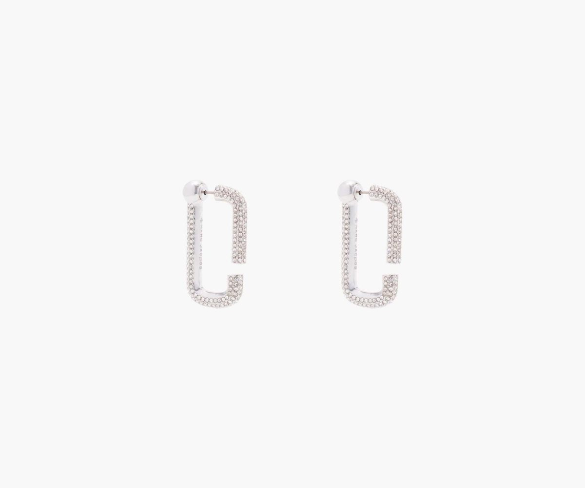 Marc Jacobs J Marc Crystal Hoops Plateadas | 8694327-QH