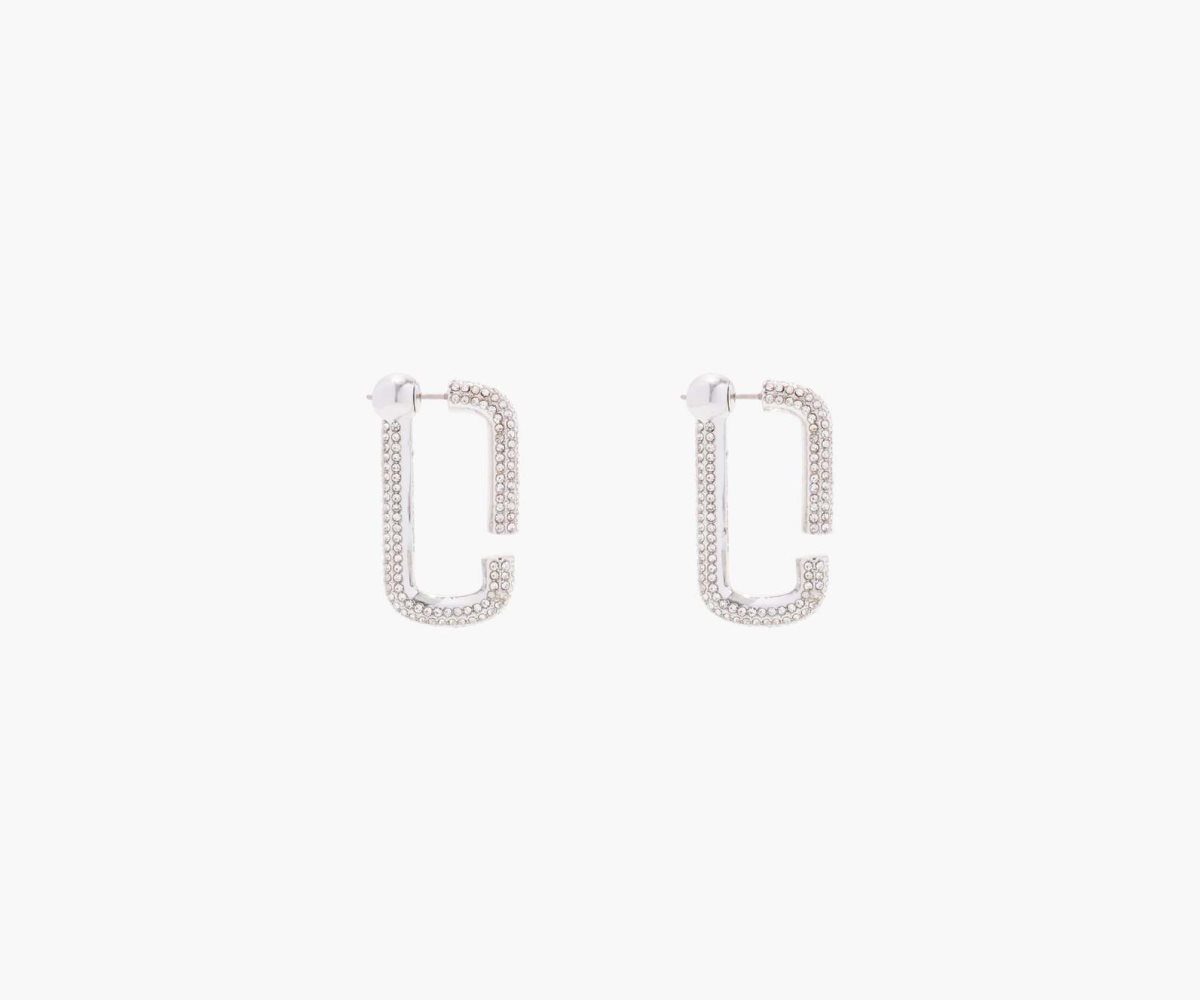 Marc Jacobs J Marc Crystal Hoops Plateadas | 8694327-QH