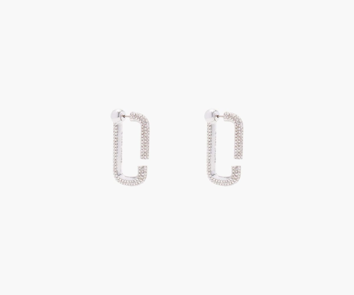 Marc Jacobs J Marc Crystal Hoops Plateadas | 8694327-QH