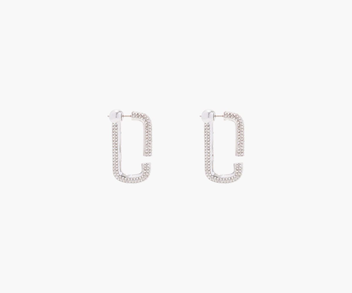 Marc Jacobs J Marc Crystal Hoops Plateadas | 8694327-QH