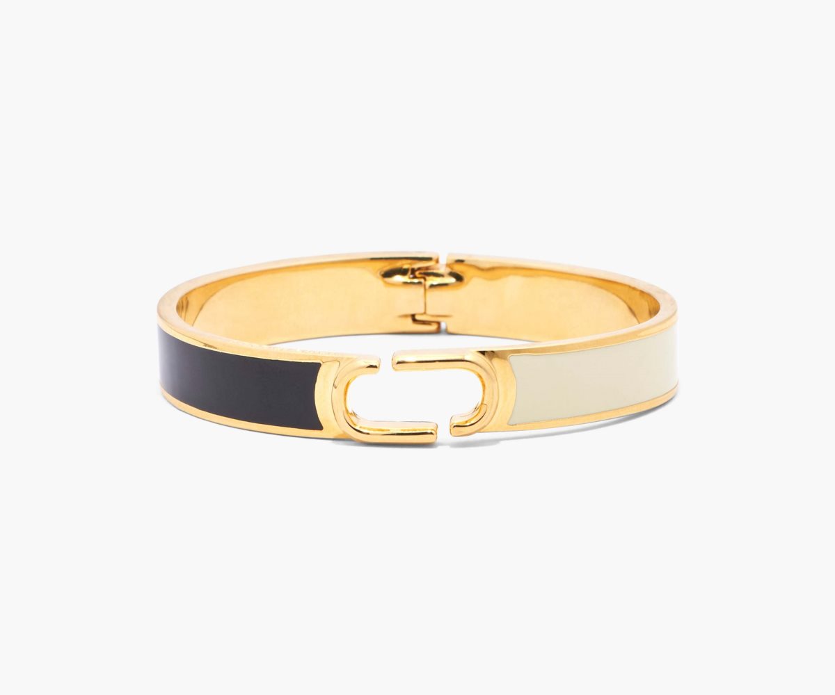 Marc Jacobs J Marc Hinge Bangle Negras Doradas | 4723689-NU