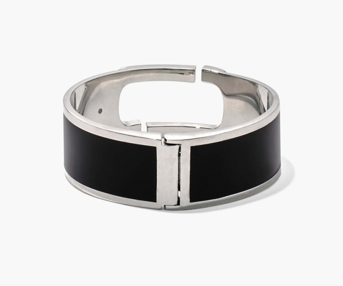 Marc Jacobs J Marc Large Hinge Bangle Negras Plateadas | 6105293-EC