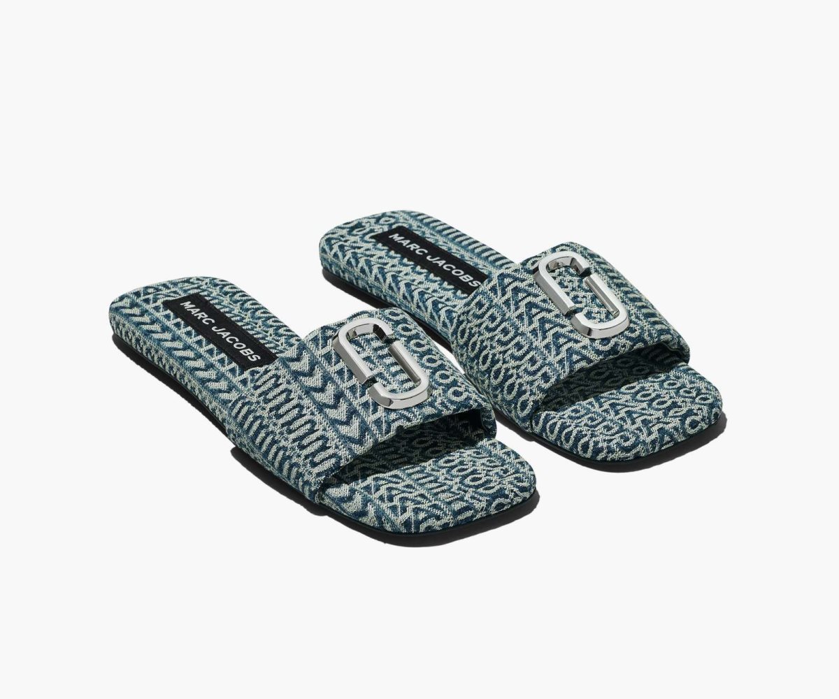 Marc Jacobs J Marc Washed Monogram Denim Sandal Naranjas Azules | 1692308-KM