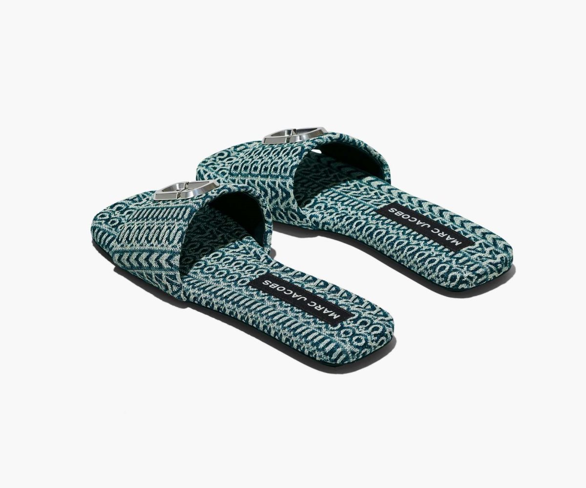 Marc Jacobs J Marc Washed Monogram Denim Sandal Naranjas Azules | 1692308-KM