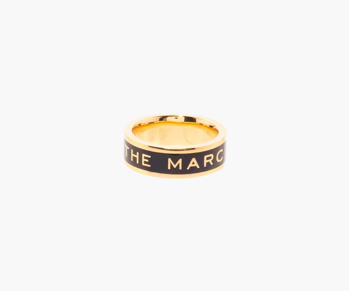 Marc Jacobs Medallion Ring Negras Doradas | 5973602-NA