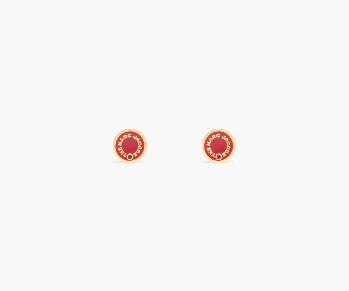 Marc Jacobs Medallion Studs Rojas Doradas | 0268714-ME