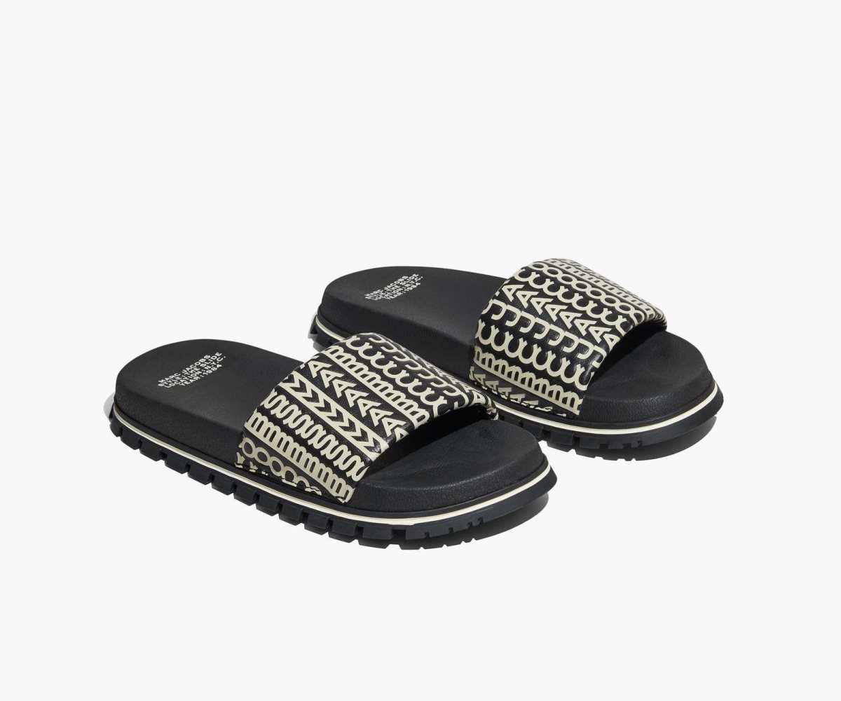 Marc Jacobs Monogram Chanclas Negras Blancas | 0918275-KH