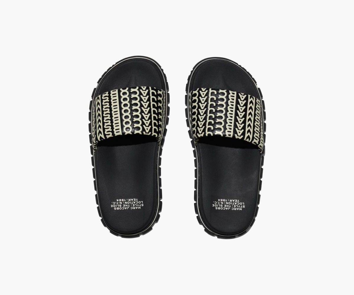 Marc Jacobs Monogram Chanclas Negras Blancas | 0918275-KH