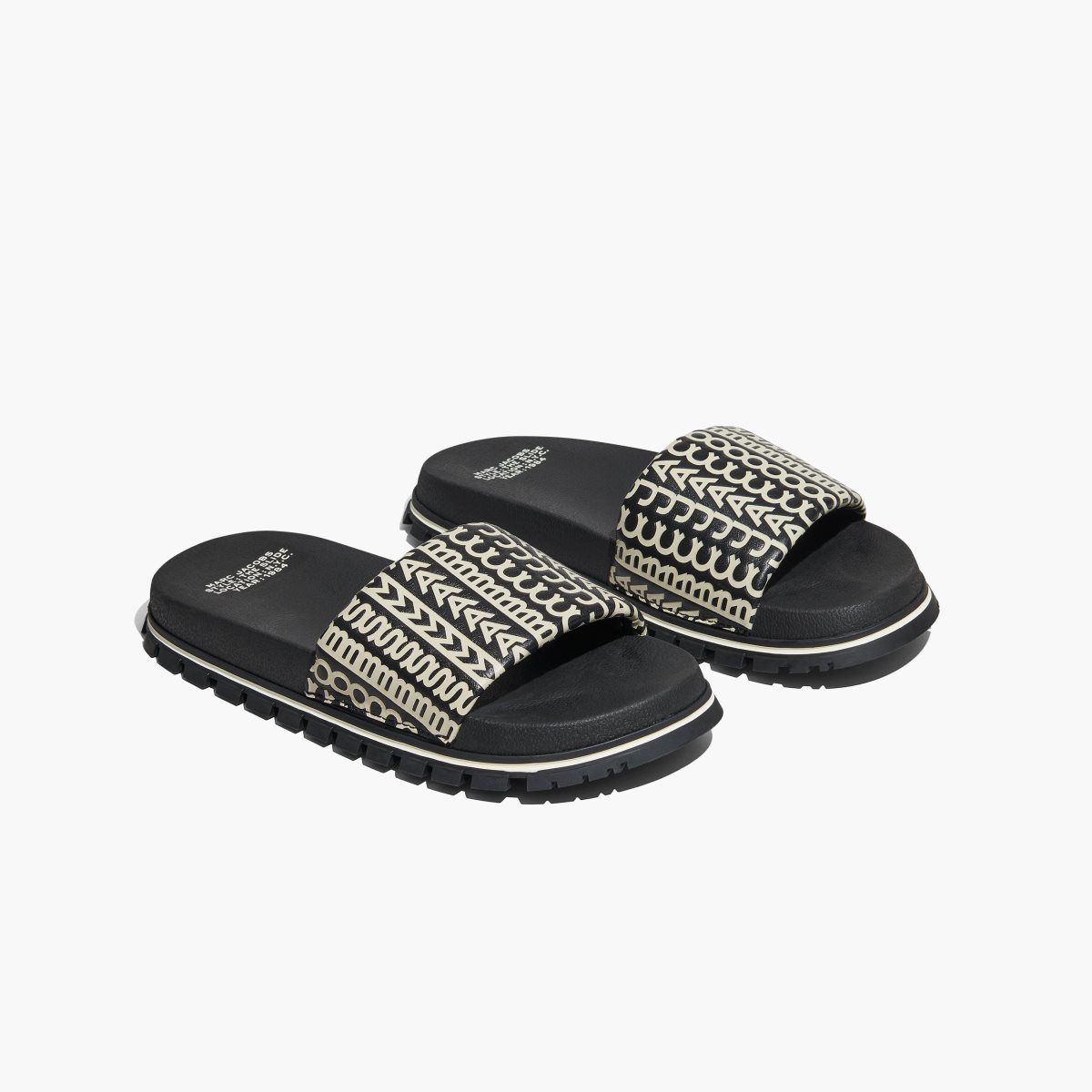 Marc Jacobs Monogram Chanclas Negras Blancas | 0918275-KH