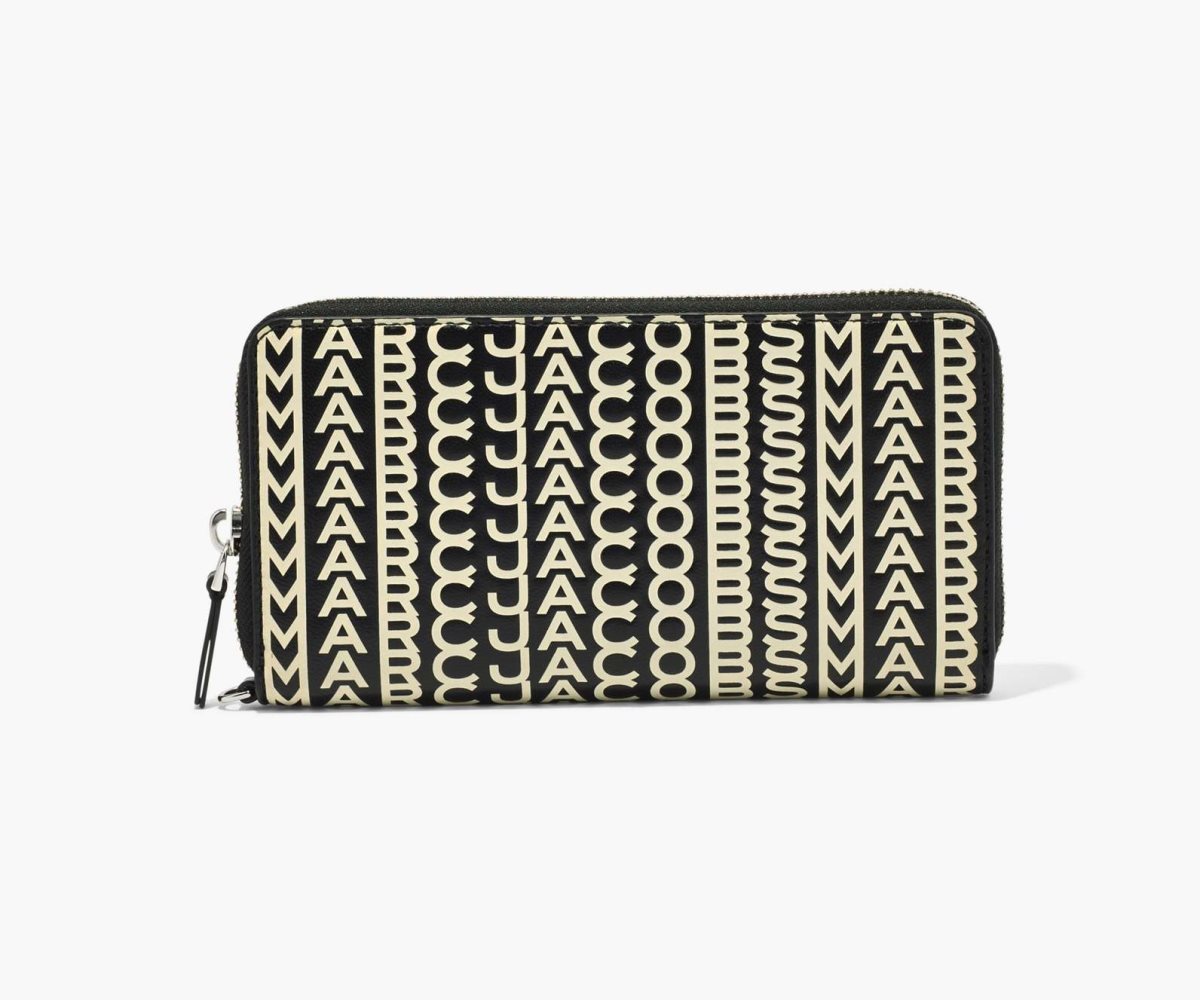 Marc Jacobs Monogram Cuero Continental Wristlet Wallet Negras Blancas | 1894053-OF