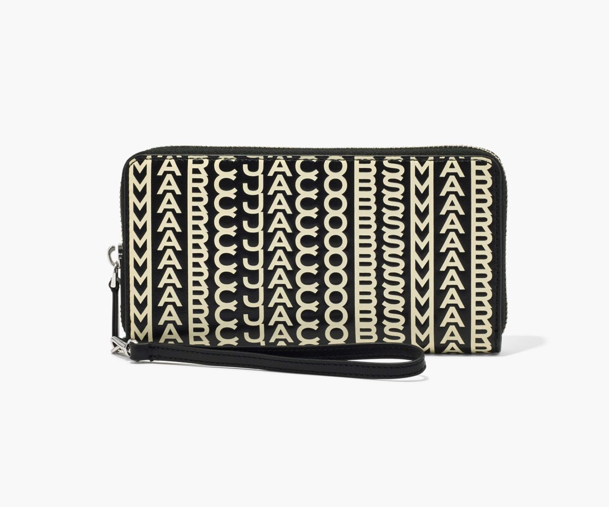 Marc Jacobs Monogram Cuero Continental Wristlet Wallet Negras Blancas | 1894053-OF