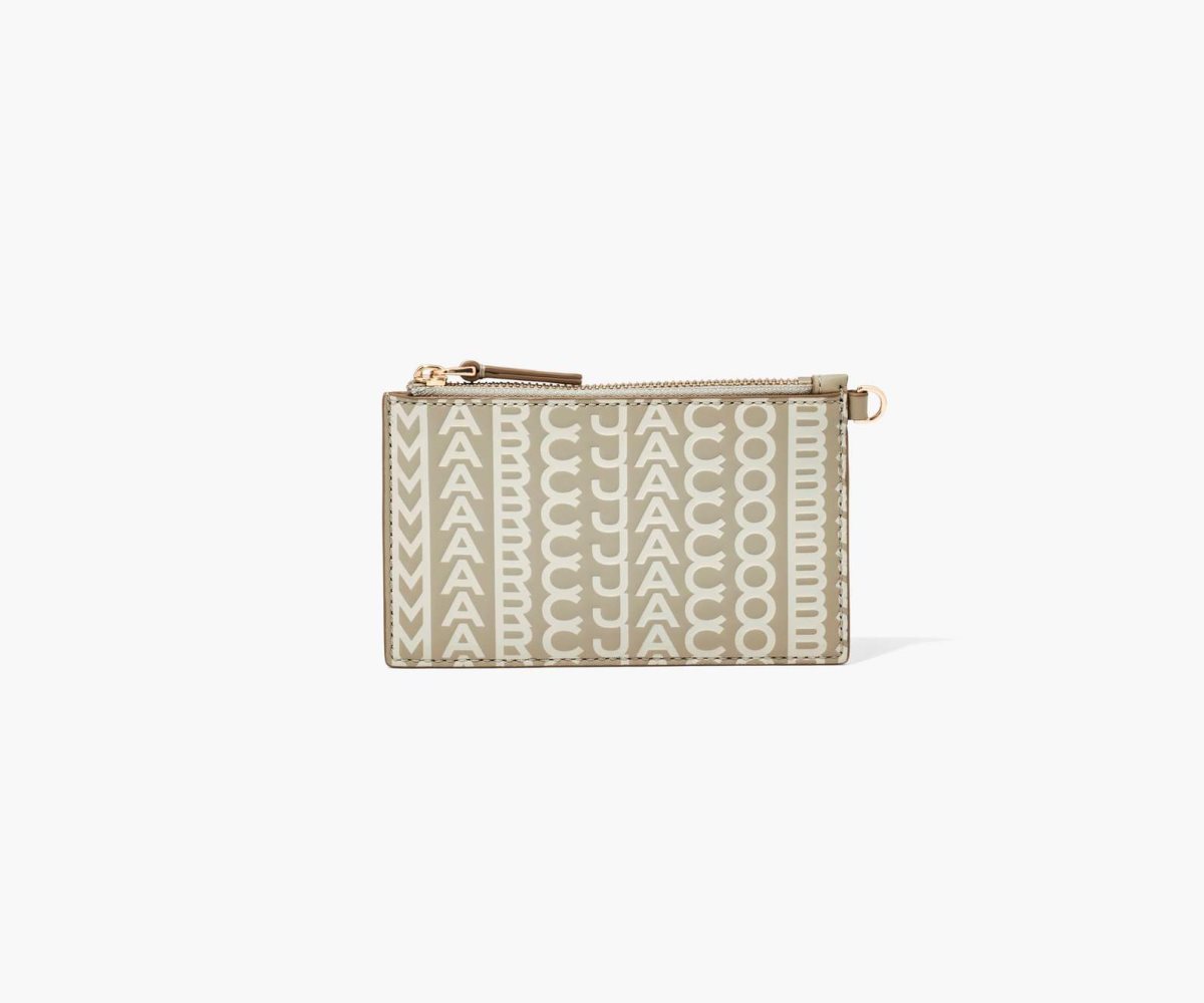 Marc Jacobs Monogram Cuero Top Zip Wristlet Kaki | 6491083-VL