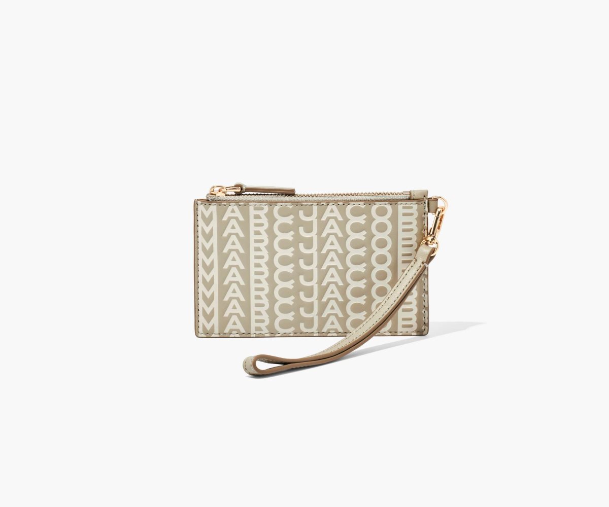 Marc Jacobs Monogram Cuero Top Zip Wristlet Kaki | 6491083-VL