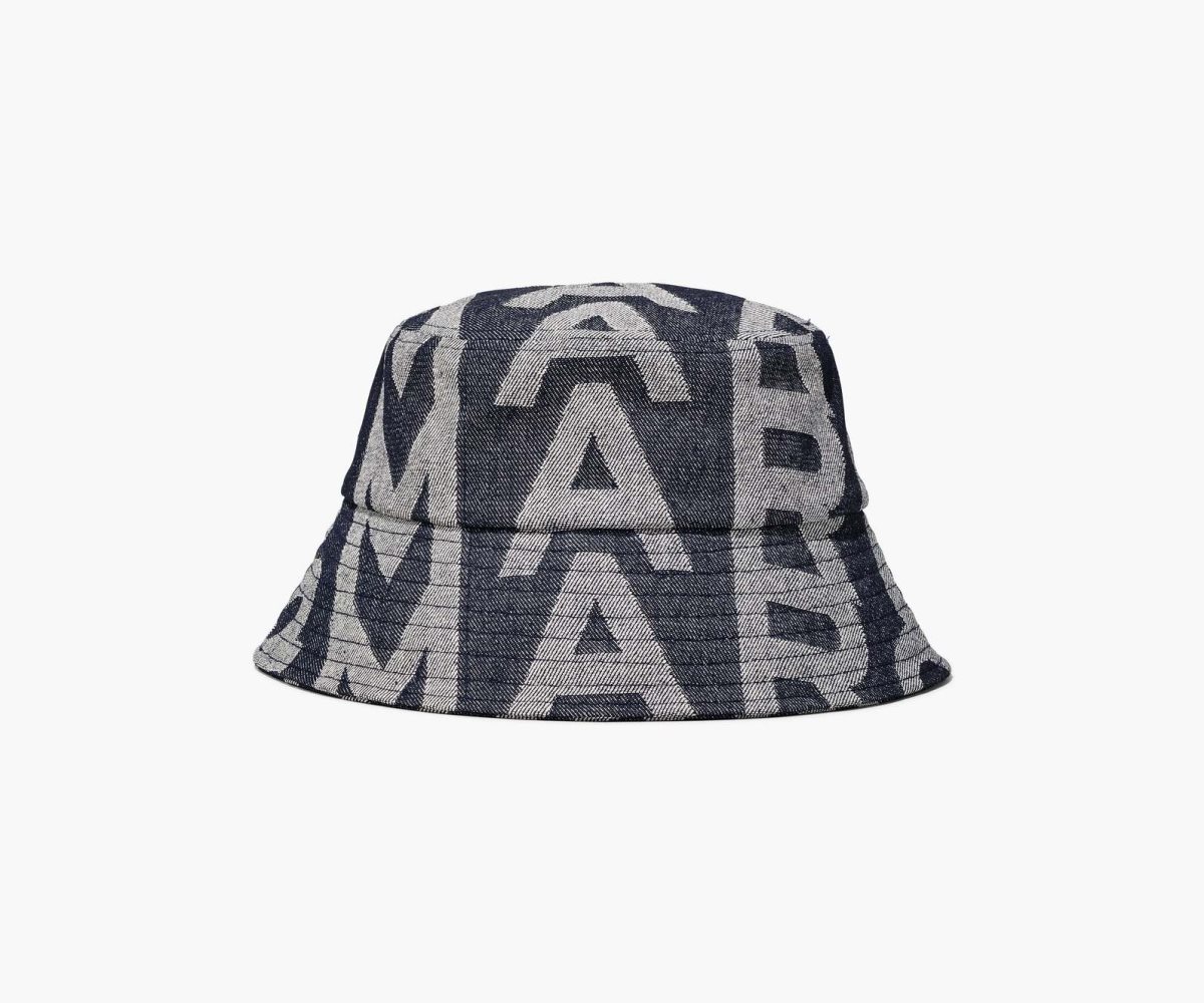 Marc Jacobs Monogram Denim Bucket Hat Azules | 5902384-TP