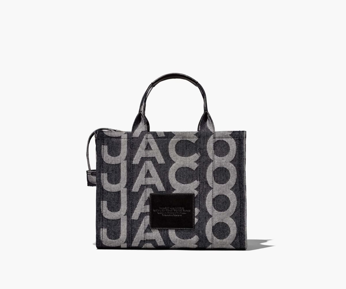 Marc Jacobs Monogram Denim Medium Tote Bag Azules | 3410562-YR