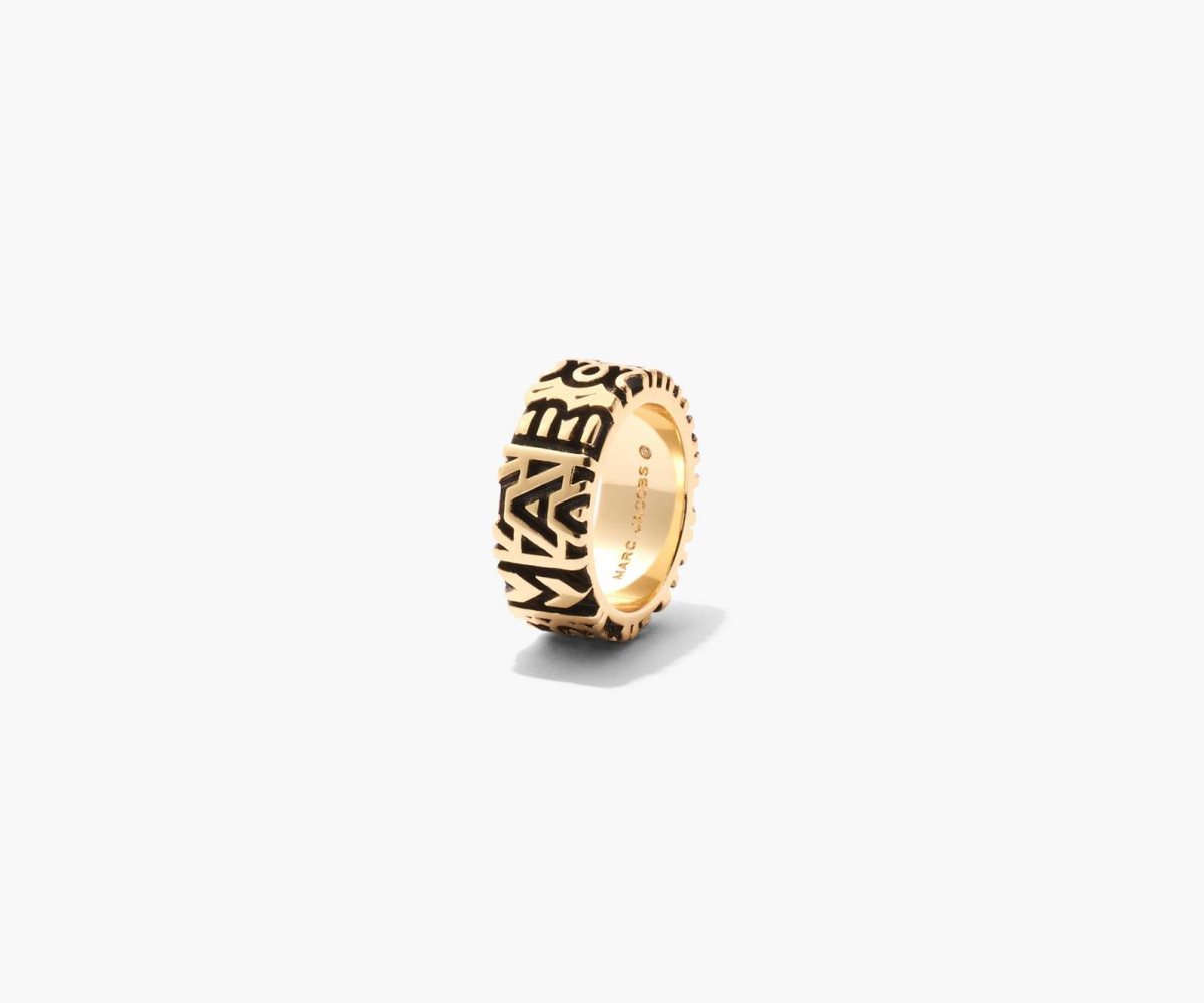 Marc Jacobs Monogram Engraved Ring Doradas | 4319768-LB