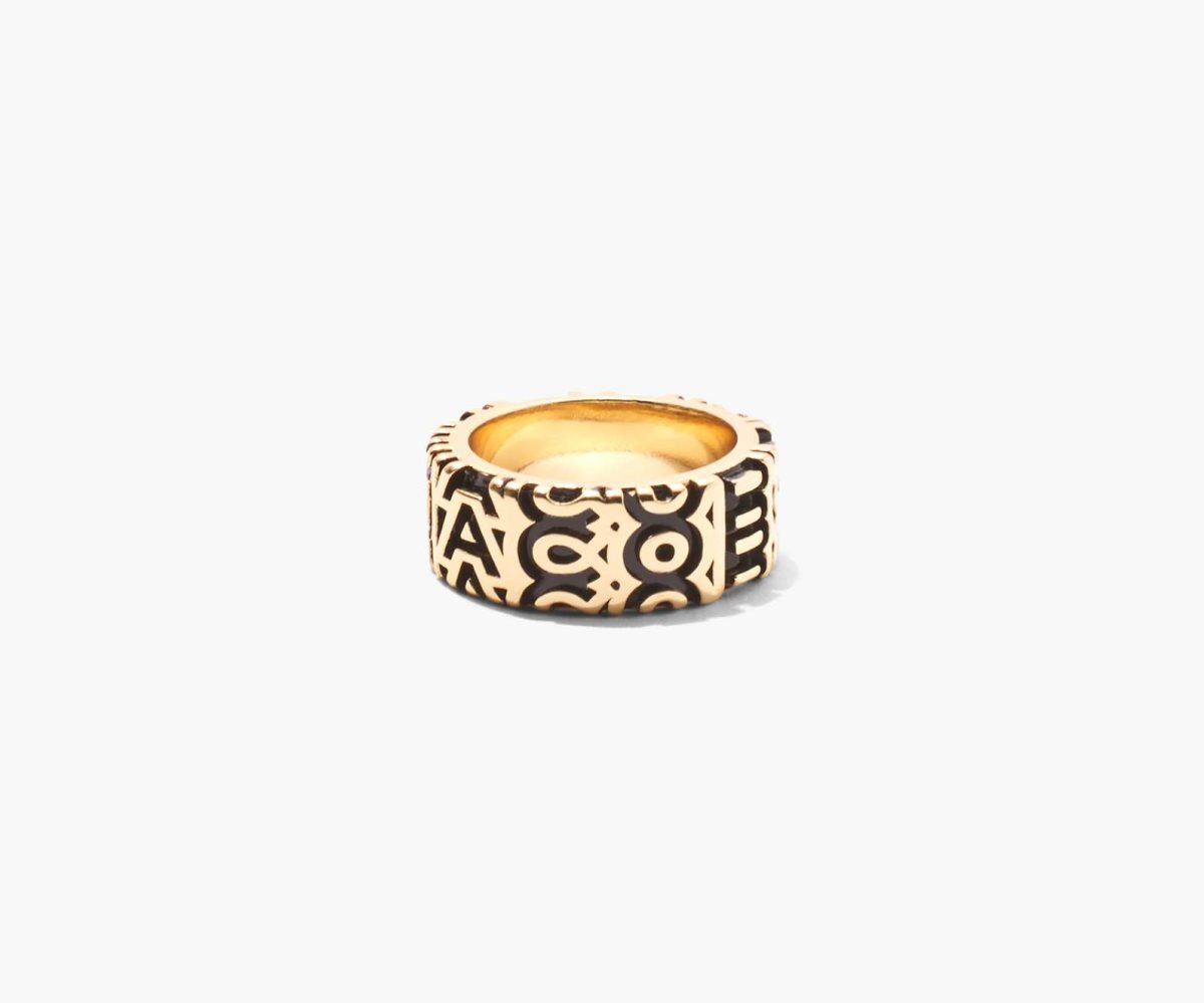 Marc Jacobs Monogram Engraved Ring Doradas | 4319768-LB