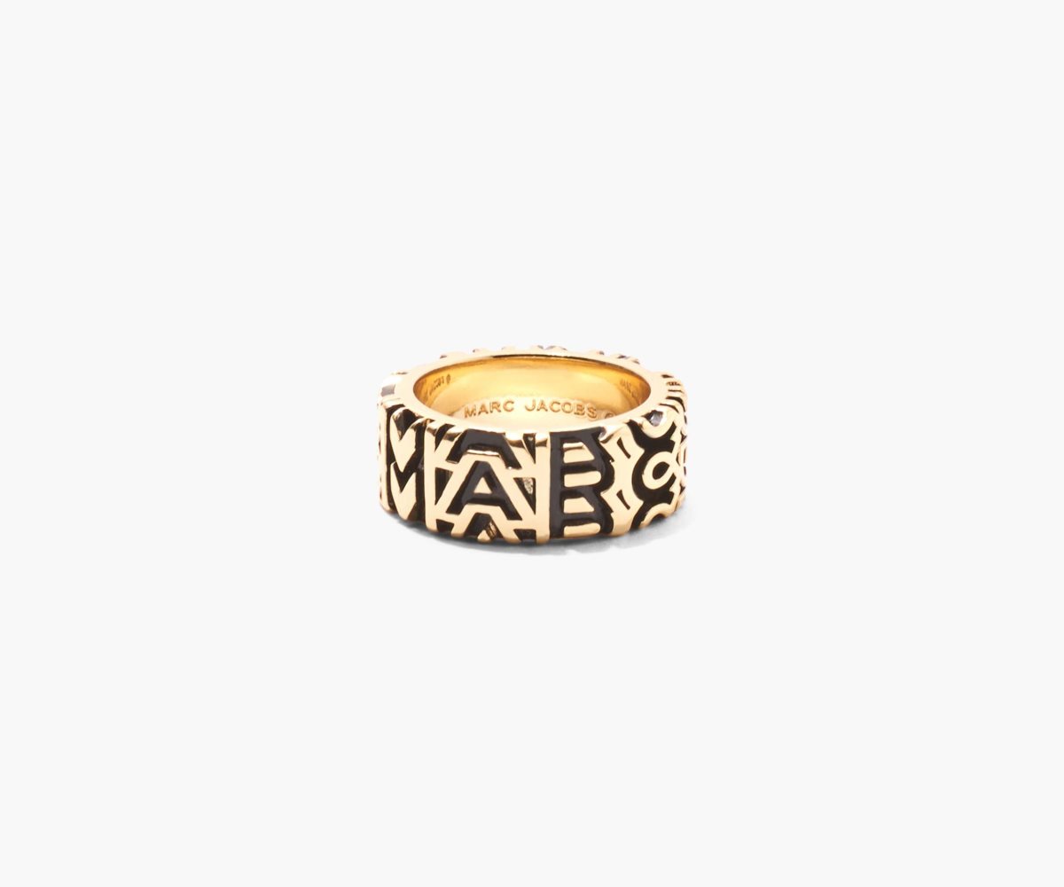 Marc Jacobs Monogram Engraved Ring Doradas | 4319768-LB