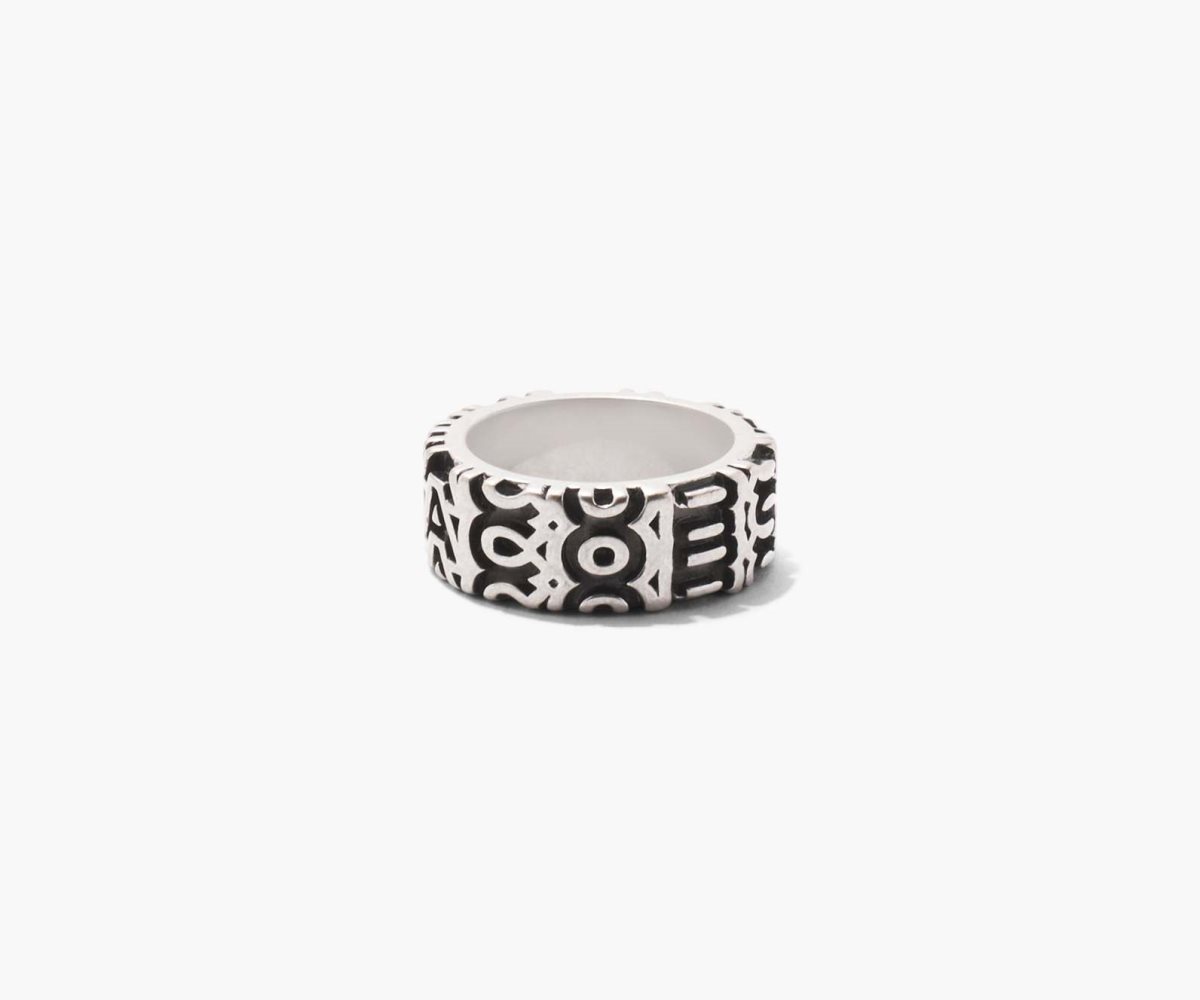 Marc Jacobs Monogram Engraved Ring Plateadas | 8376195-GI