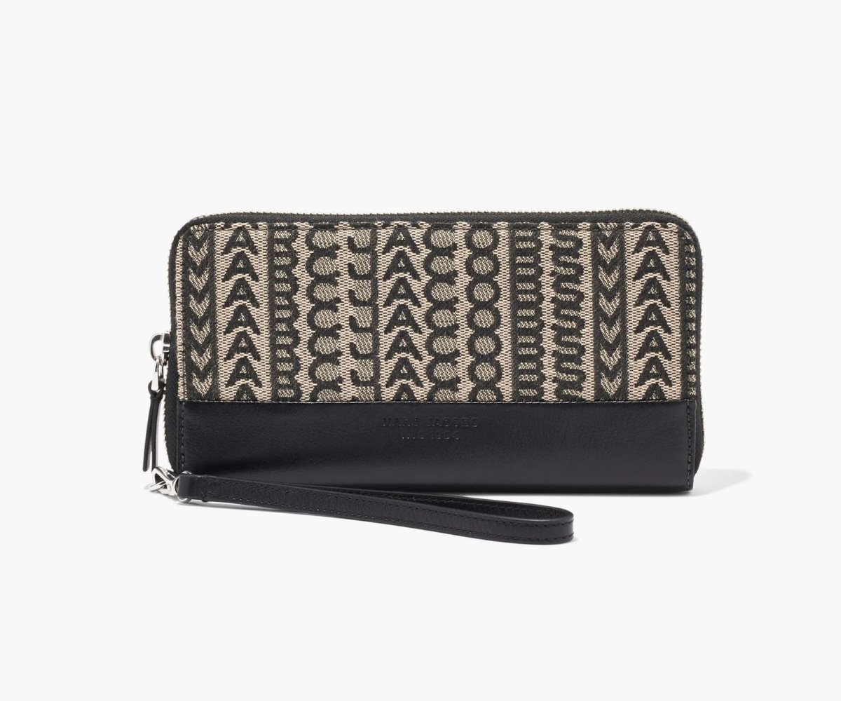 Marc Jacobs Monogram Jacquard Continental Wristlet Wallet Beige Multicolor | 6704923-EF