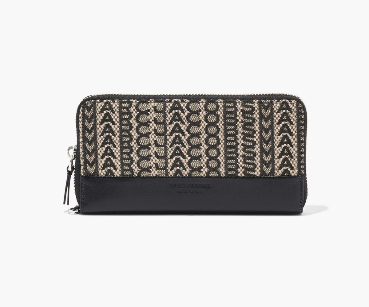 Marc Jacobs Monogram Jacquard Continental Wristlet Wallet Beige Multicolor | 6704923-EF