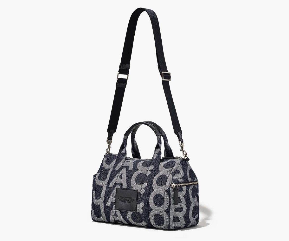 Marc Jacobs Monogram Medium Denim Duffle Bag Azules | 9834627-DF