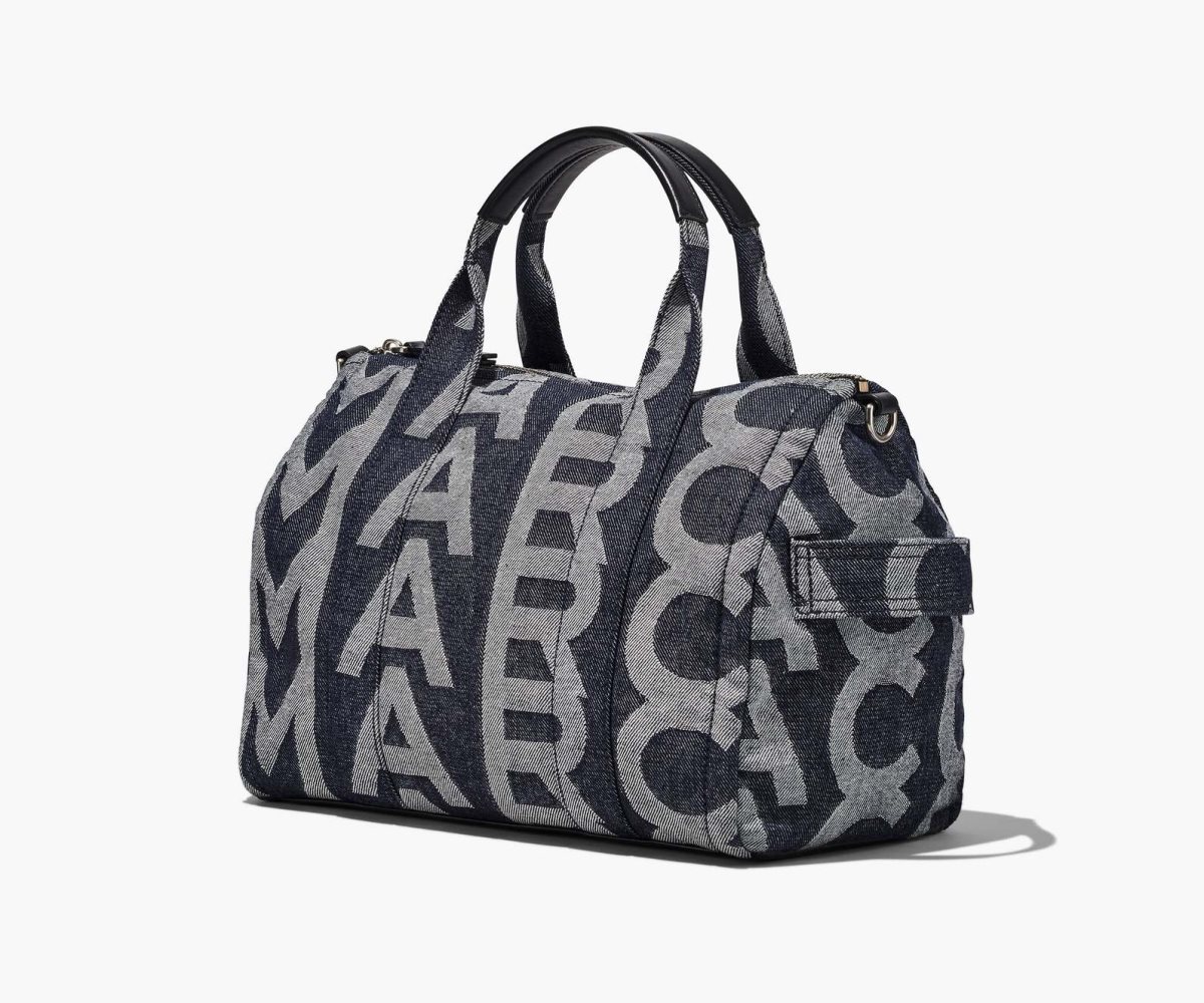 Marc Jacobs Monogram Medium Denim Duffle Bag Azules | 9834627-DF