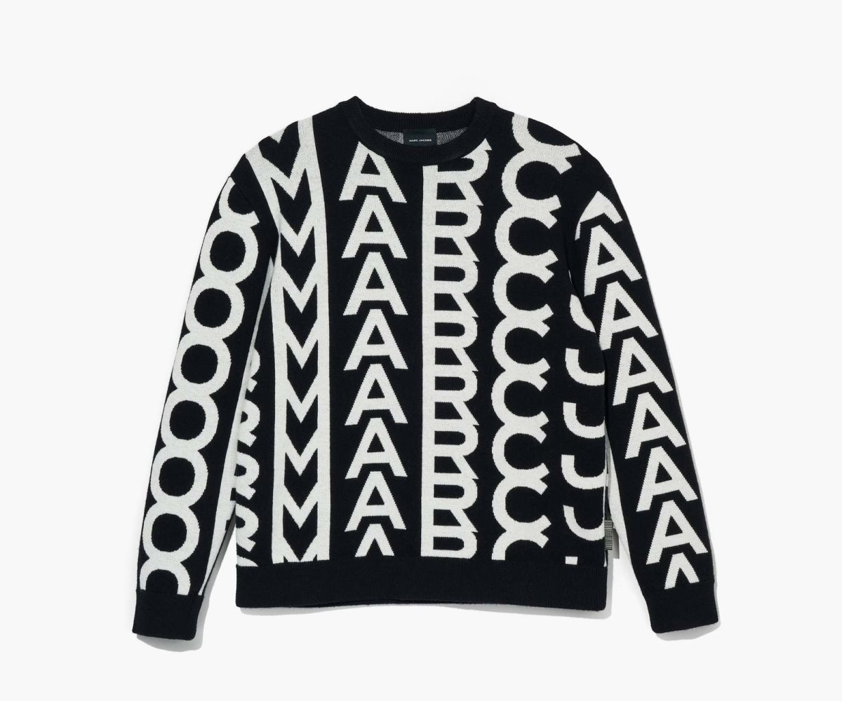 Marc Jacobs Monogram Oversized Crewneck Negras Blancas | 6087324-CB