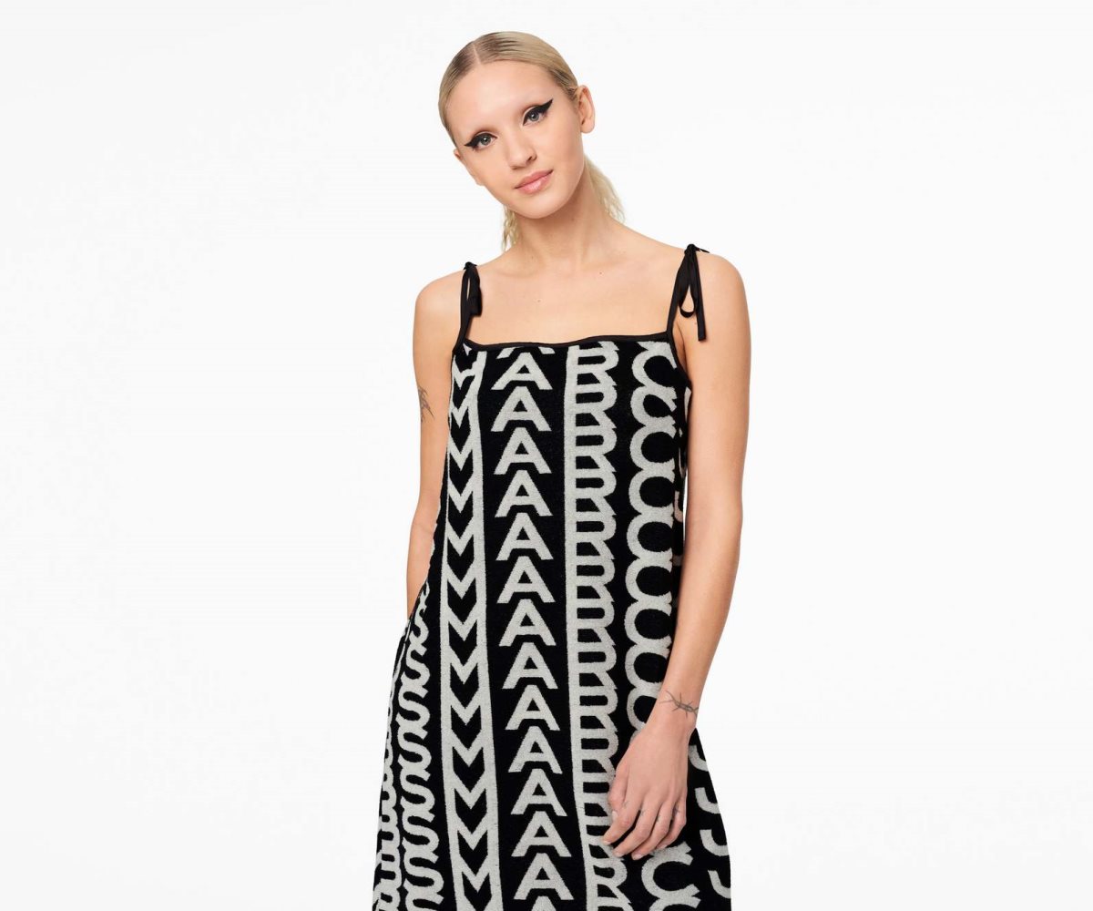 Marc Jacobs Monogram Terry Apron Vestido Negras Blancas | 7062349-VW