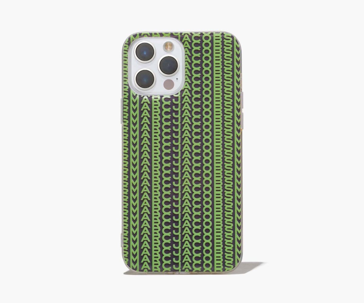 Marc Jacobs Monogram iPhone Case 14 Pro Gris Verde | 1504378-RE