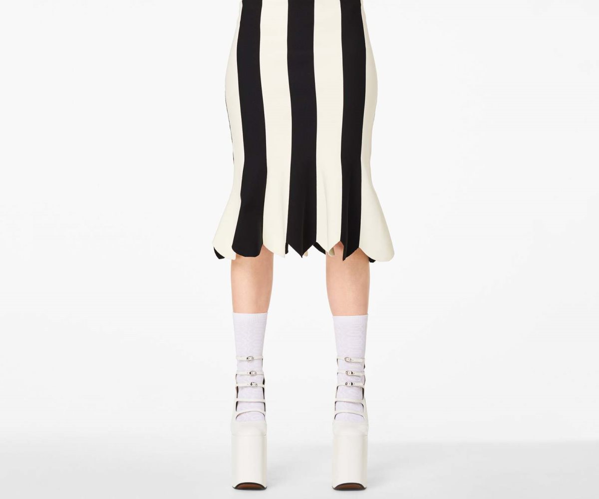 Marc Jacobs Scuba Stripe Skirt Negras Blancas | 8031746-ZQ