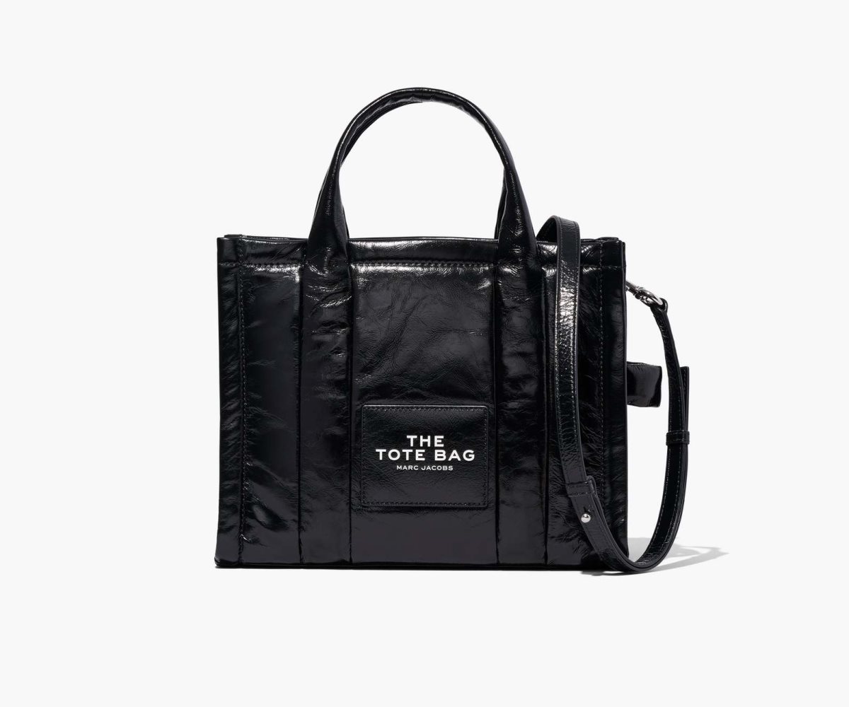 Marc Jacobs Shiny Crinkle Medium Tote Bag Negras | 3075649-BH